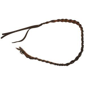 Brown Leather Braided Skinny Double Buckle Belt Adjustable Boho Minimalist